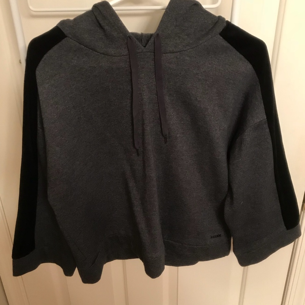 RBX Cropped Hoodie w/ Velvet Striped Sleeves